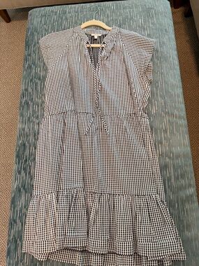 Tyler Boe Black and White Gingham Tiered Dress